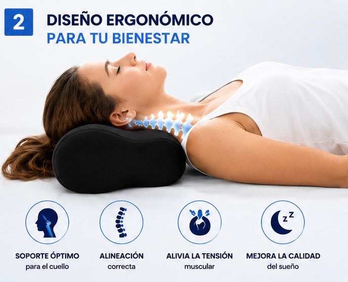 Almohada Cervical Ergonómica | Duerme Mejor y Despierta Sin Molestias